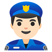 👮🏻‍♂️ Emoji Agente De Policía Hombre: Tono De Piel Claro en Google 15.0.