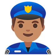 👮🏽‍♂️ Emoji Agente De Policía Hombre: Tono De Piel Medio en Google 15.0.