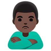 Emoji 🙎🏿‍♂️ Uomo Imbronciato: Carnagione Scura su Google 15.0.