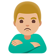 🙎🏼‍♂️ Emoji Homem Fazendo Bico: Pele Morena Clara na Google 15.0.