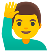 Emoji 🙋‍♂️ Uomo Con Mano Alzata su Google 15.0.