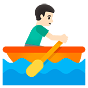 🚣🏻‍♂️ Emoji Hombre Remando En Un Bote: Tono De Piel Claro en Google 15.0.