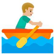 🚣🏼‍♂️ Emoji Hombre Remando En Un Bote: Tono De Piel Claro Medio en Google 15.0.