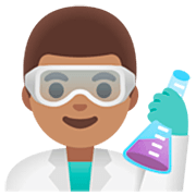 Emoji 👨🏽‍🔬 Scienziato: Carnagione Olivastra su Google 15.0.