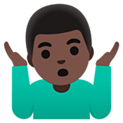 Emoji 🤷🏿‍♂️ Uomo Che Scrolla Le Spalle: Carnagione Scura su Google 15.0.