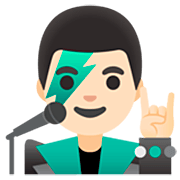👨🏻‍🎤 Emoji Cantante Hombre: Tono De Piel Claro en Google 15.0.