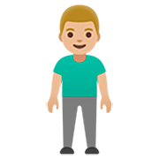 🧍🏼‍♂️ Emoji Homem Em Pé: Pele Morena Clara na Google 15.0.
