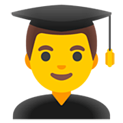 Emoji 👨‍🎓 Studente su Google 15.0.