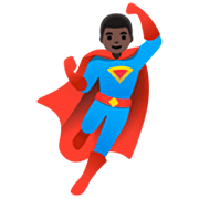 🦸🏿‍♂️ Emoji Superhéroe: Tono De Piel Oscuro en Google 15.0.