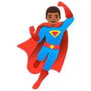 Émoji 🦸🏾‍♂️ Super-héros Homme : Peau Mate sur Google 15.0.