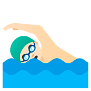 Emoji 🏊🏻‍♂️ Nuotatore: Carnagione Chiara su Google 15.0.
