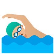 🏊🏼‍♂️ Emoji Homem Nadando: Pele Morena Clara na Google 15.0.