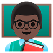 Émoji 👨🏿‍🏫 Enseignant : Peau Foncée sur Google 15.0.