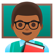 Emoji 👨🏾‍🏫 Professore: Carnagione Abbastanza Scura su Google 15.0.