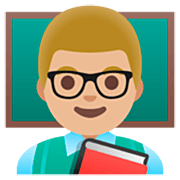 👨🏼‍🏫 Emoji Profesor: Tono De Piel Claro Medio en Google 15.0.
