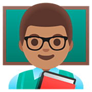 Emoji 👨🏽‍🏫 Professore: Carnagione Olivastra su Google 15.0.