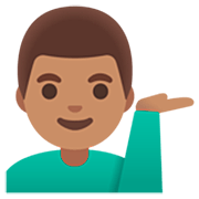 💁🏽‍♂️ Emoji Homem Com A Palma Virada Para Cima: Pele Morena na Google 15.0.