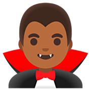 🧛🏾‍♂️ Emoji Homem Vampiro: Pele Morena Escura na Google 15.0.
