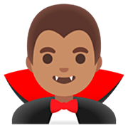 🧛🏽‍♂️ Emoji Homem Vampiro: Pele Morena na Google 15.0.