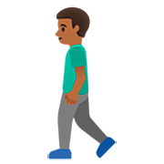 🚶🏾‍♂️ Emoji Hombre Caminando: Tono De Piel Oscuro Medio en Google 15.0.