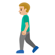 Emoji 🚶🏼‍♂️ Uomo Che Cammina: Carnagione Abbastanza Chiara su Google 15.0.