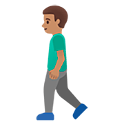Emoji 🚶🏽‍♂️ Uomo Che Cammina: Carnagione Olivastra su Google 15.0.