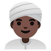 👳🏿‍♂️ Emoji Homem Com Turbante: Pele Escura na Google 15.0.