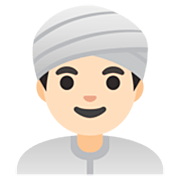 👳🏻‍♂️ Emoji Hombre Con Turbante: Tono De Piel Claro en Google 15.0.