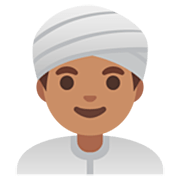 Emoji 👳🏽‍♂️ Uomo Con Turbante: Carnagione Olivastra su Google 15.0.
