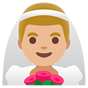 👰🏼‍♂️ Emoji Hombre Con Velo: Tono De Piel Claro Medio en Google 15.0.