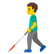 Emoji 👨‍🦯 Uomo Con Bastone Bianco Di Orientamento su Google 15.0.