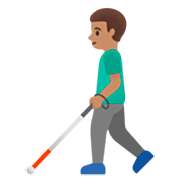 👨🏽‍🦯 Emoji Hombre Con Bastón: Tono De Piel Medio en Google 15.0.