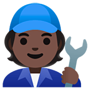 Emoji 🧑🏿‍🔧 Meccanico: Carnagione Scura su Google 15.0.