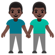 👬🏿 Emoji händchenhaltende Männer: dunkle Hautfarbe Google 15.0.
