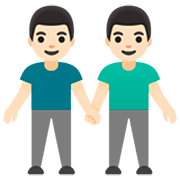 Deux Hommes Se Tenant La Main : Peau Claire Google 15.0.