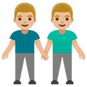 👬🏼 Emoji händchenhaltende Männer: mittelhelle Hautfarbe Google 15.0.