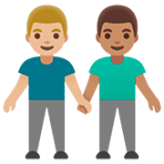 Emoji 👨🏼‍🤝‍👨🏽 Due Uomini Che Si Tengono Per Mano: Carnagione Abbastanza Chiara E Carnagione Olivastra su Google 15.0.