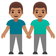👬🏽 Emoji Dois Homens De Mãos Dadas: Pele Morena na Google 15.0.