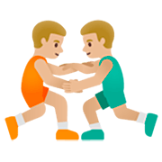 🤼🏼‍♂️ Emoji Hombres Luchando, Tono De Piel Claro Medio en Google 15.0.