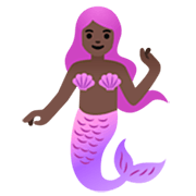 🧜🏿‍♀️ Emoji Sirena: Tono De Piel Oscuro en Google 15.0.