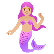 🧜🏼‍♀️ Emoji Sirena: Tono De Piel Claro Medio en Google 15.0.