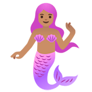 Emoji 🧜🏽‍♀️ Sirena Donna: Carnagione Olivastra su Google 15.0.