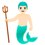 🧜🏻‍♂️ Emoji Sirena Hombre: Tono De Piel Claro en Google 15.0.