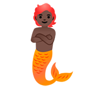 🧜🏿 Emoji Persona Sirena: Tono De Piel Oscuro en Google 15.0.