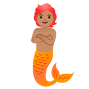 Émoji 🧜🏽 Créature Aquatique : Peau Légèrement Mate sur Google 15.0.