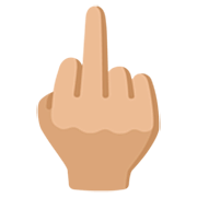 🖕🏼 Emoji Dedo Corazón Hacia Arriba: Tono De Piel Claro Medio en Google 15.0.