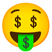 🤑 Emoji Cara Con Lengua De Dinero en Google 15.0.