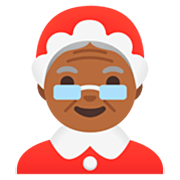 Emoji 🤶🏾 Mamma Natale: Carnagione Abbastanza Scura su Google 15.0.