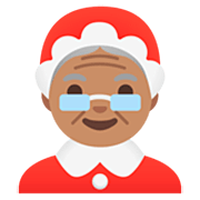 Émoji 🤶🏽 Mère Noël : Peau Légèrement Mate sur Google 15.0.