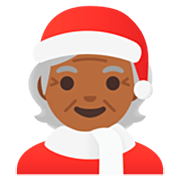 🧑🏾‍🎄 Emoji Mx Claus: Tono De Piel Oscuro Medio en Google 15.0.